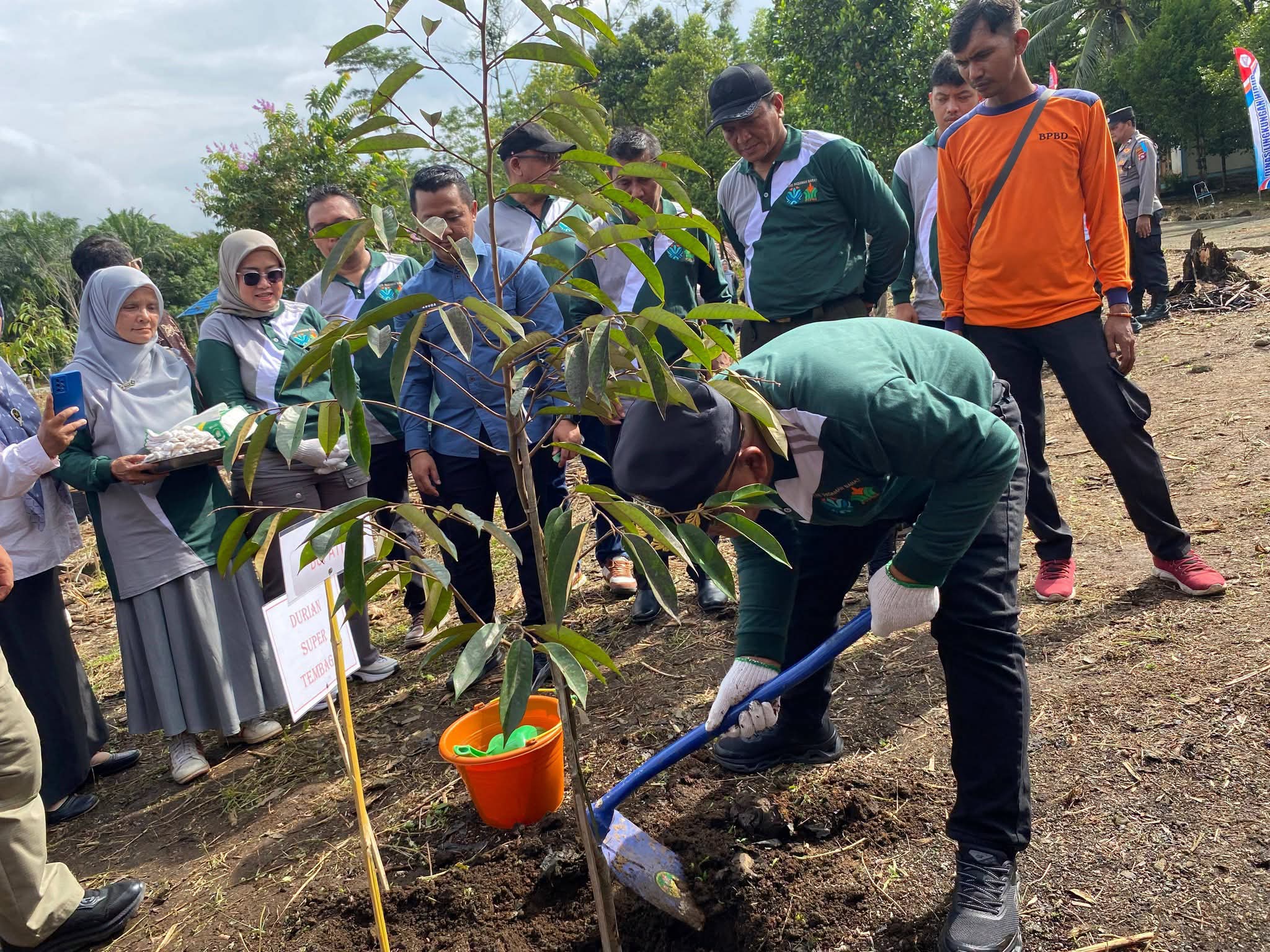 Bupati Yulianto Bersama Forkopimda Pasbar Tanam Ratusan Pohon Buah di Hutan Kota Padang Tujuh