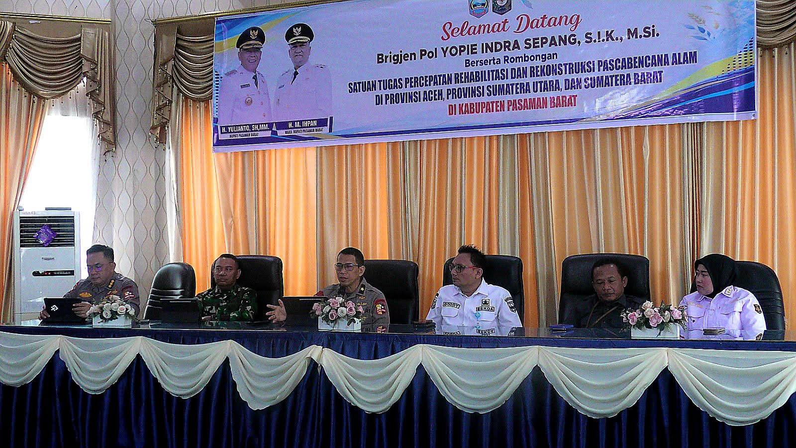 Terima Kunjungan Satgas Pusat, Sekda Pasbar Harap Rehabilitasi Pascabencana Makin Terakselerasi