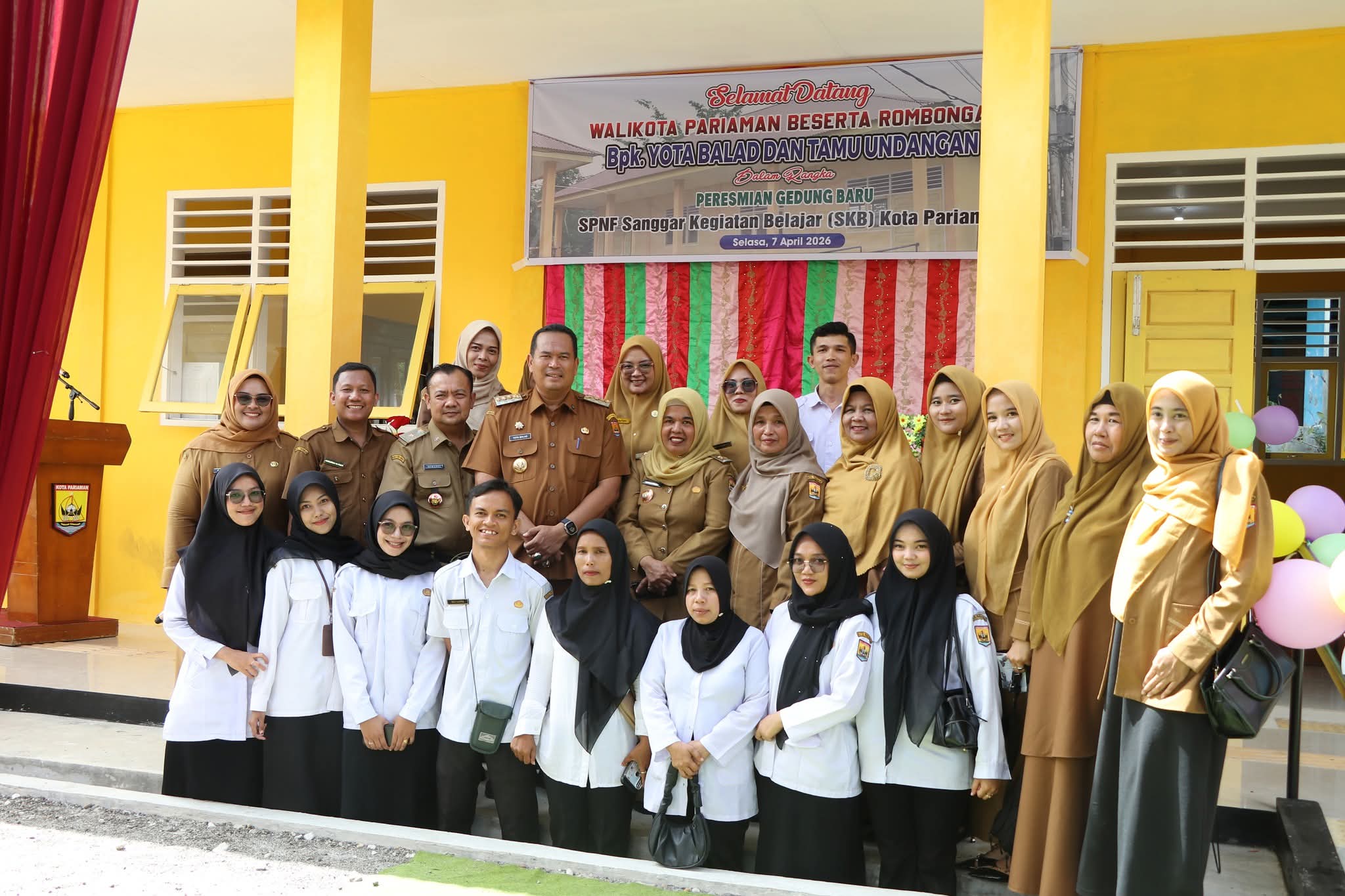 Wako Pariaman Yota Balad Resmikan Gedung II SKB Pariaman