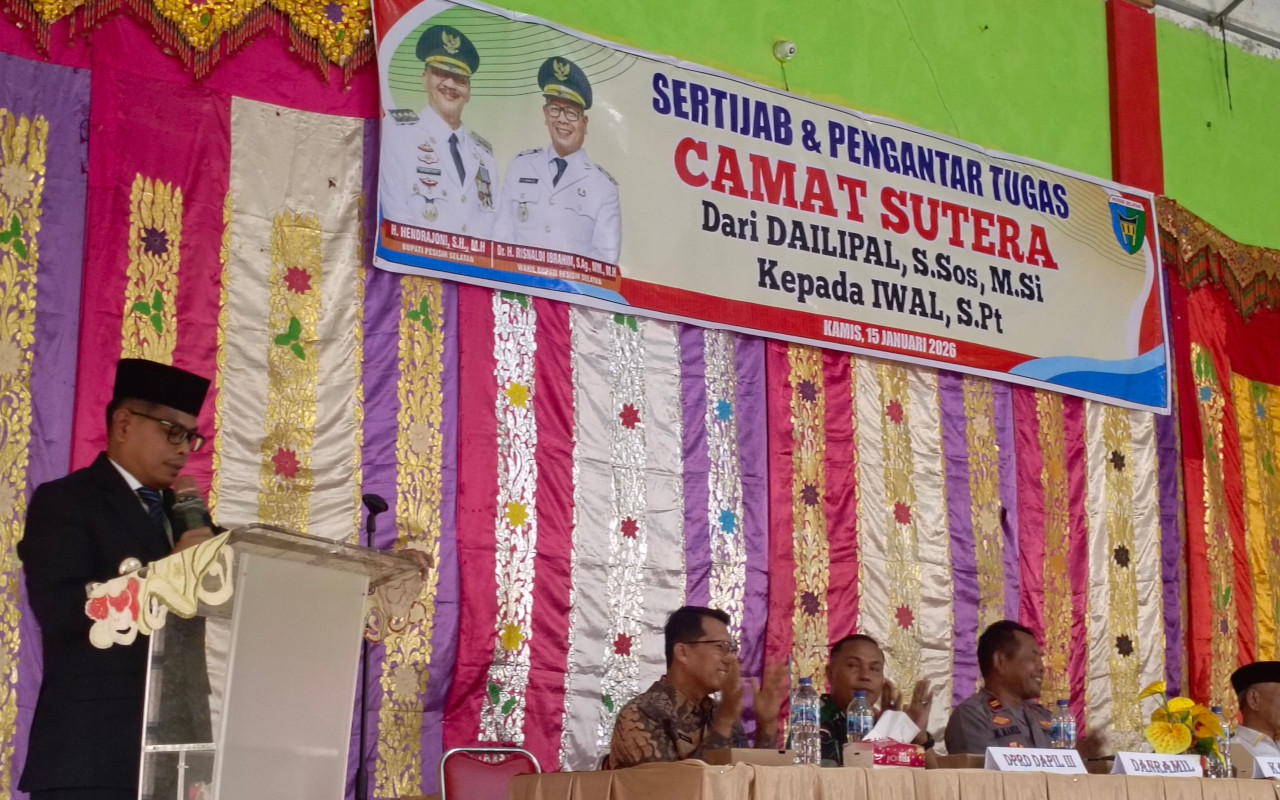 Hadiri Sertijab Camat Sutera, Wabup Risnaldi Tegaskan Komitmen Bangun Infrastruktur Strategis