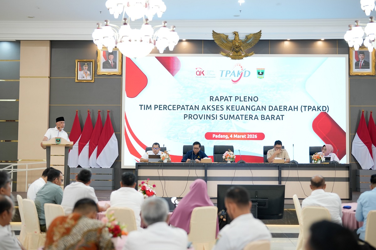 Perkuat Ekonomi Daerah, Pemprov Sumbar dan OJK Gelar Rapat Pleno TPAKD 2024