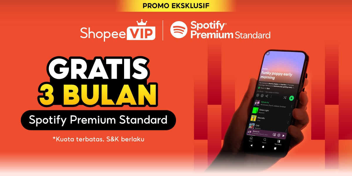 Dapatkan Spotify Premium Gratis 3 Bulan via Shopee VIP: Hiburan Tanpa Iklan Lebih Hemat!