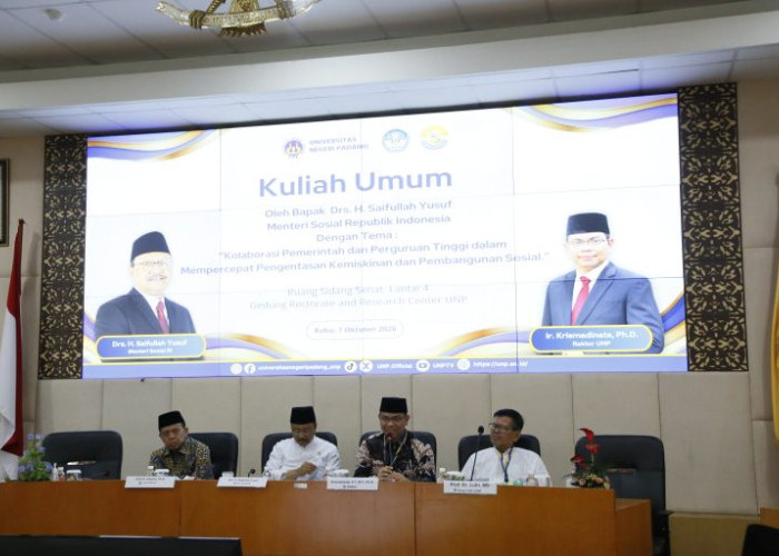 Kuliah Umum di UNP, Mensos Dorong Pendidikan sebagai Jalan Keluar dari Kemiskinan