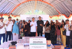 Warga Hunian Sementara Asam Pulau Dapat Bantuan Sembako